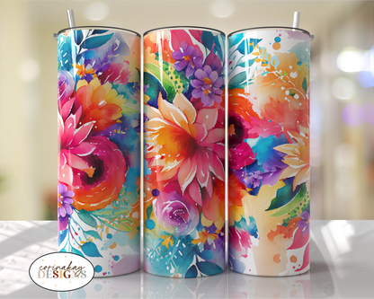 Bright Rainbow Flowers With Optional Personalization