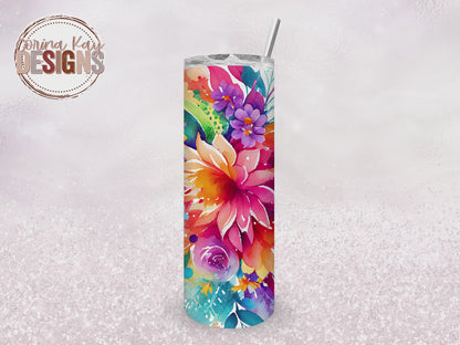 Bright Rainbow Flowers With Optional Personalization