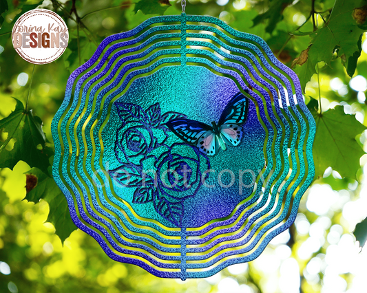 Floral Butterfly Wind Spinner